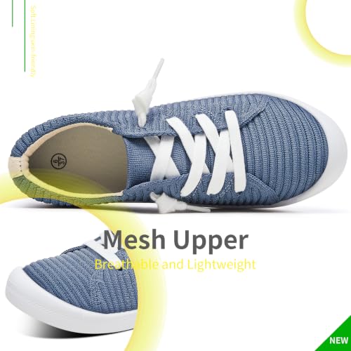 Image of AISFAESㅤ Mesh Slip On Shoes Women Comfort Knit Slip On Loafer Casual Fashion Sneaker Lightweight and Breathable Walking Flats