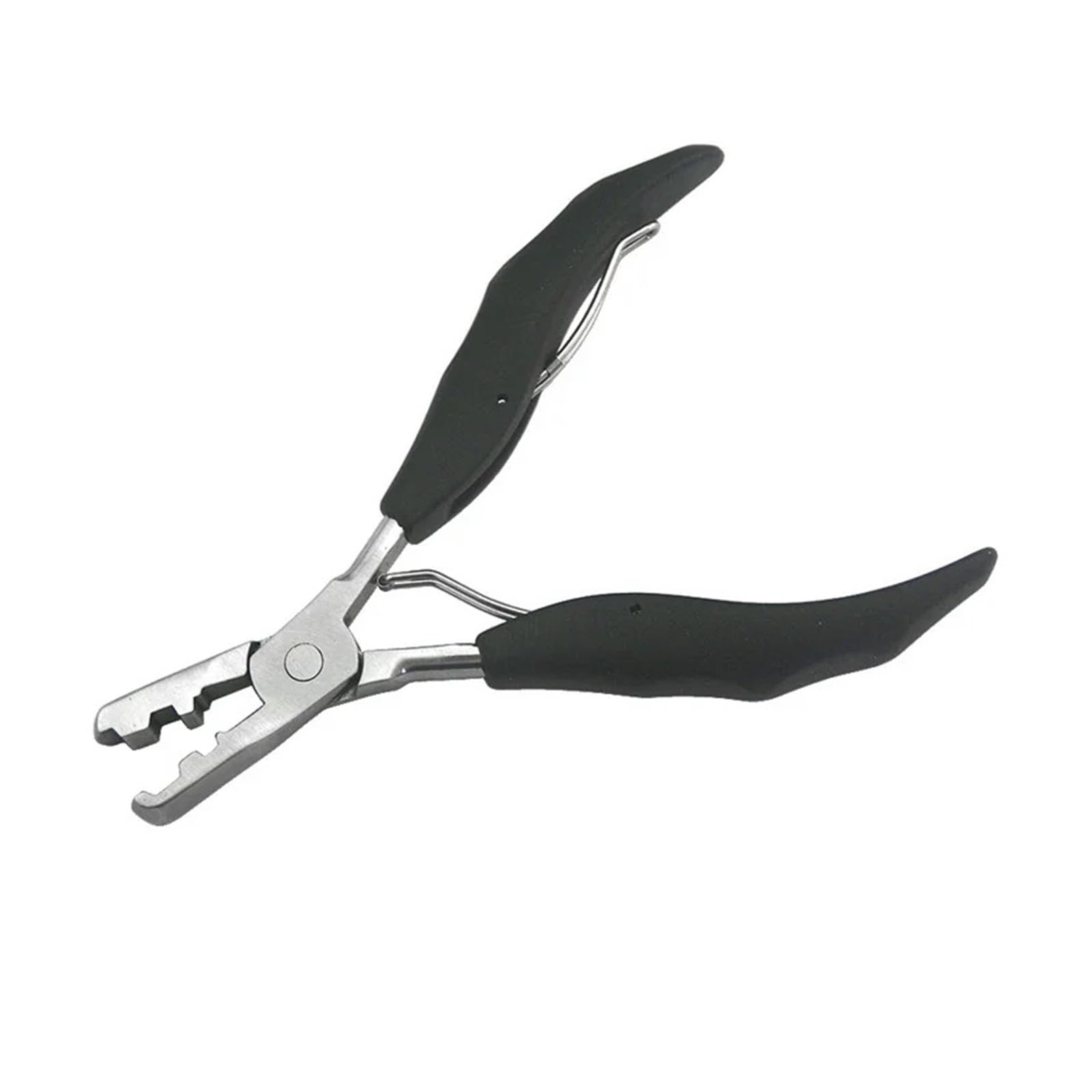 Mzsklw Black Hair Extension Pliers 5.7 Inch 2 In 1 Handle Plier With Flat Grooves 3Mm And 5Mm Grooves Pre-Bonded Hair Extension Clamp