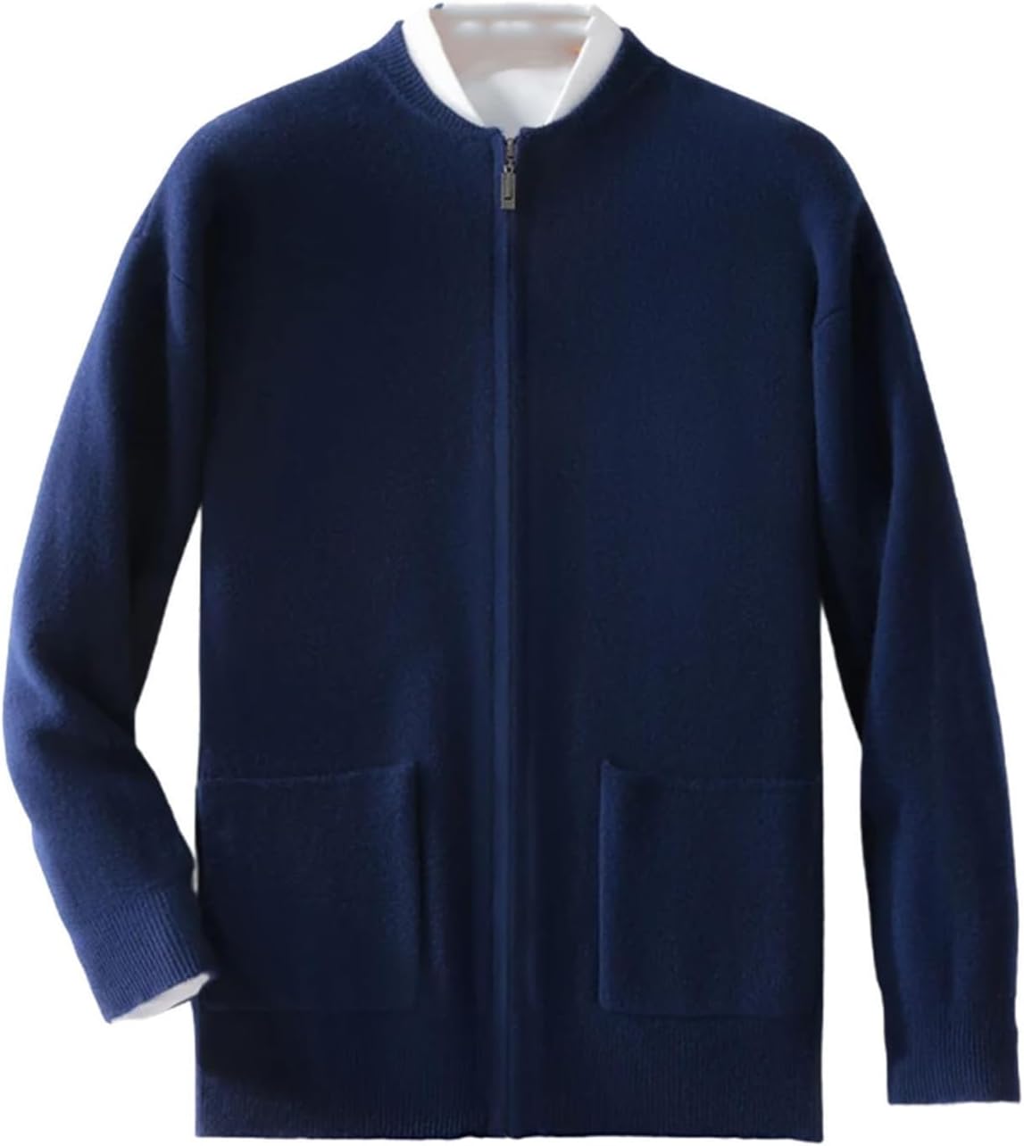 Men's Winter 100 Percent Merino Wool Sweater Cardigan Sweater Clothes Thick Warm Knit Zipper Casual Pullover