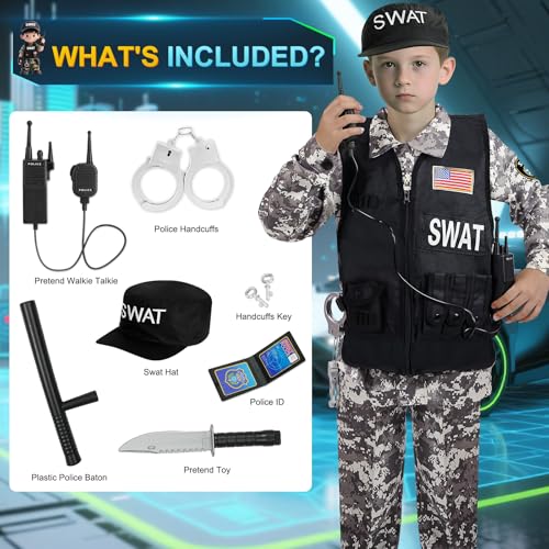 Disfraz Completo SWAT Policía para Niños y Niñas miniatura 5