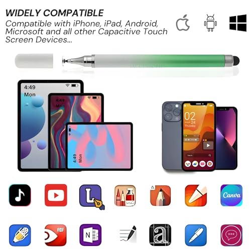 Image of 2-Way Dual-Sided Stylus Pen for All Touch Screen Devices Android Mobile Phones Tablets Pads Smartphones - Green Gradient