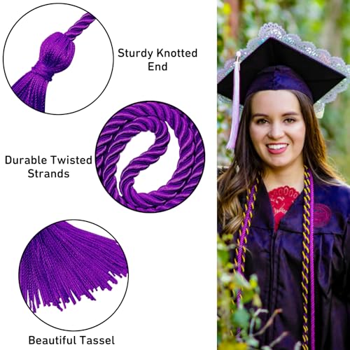 Image of Graduation Honor Cords Purple Graduation Cords, 67 inch Long for Graduation Students