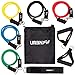 URBNFit Resistance Bands Set (12 Piece) Includes Door Anchor, Ankle & Wrist Strap, Exercise Guide and Carrying Bag for Strengthening and Training (Pro Series)