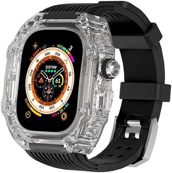 Bracelet Apple Watch transparent en caoutchouc fluor pour le sport