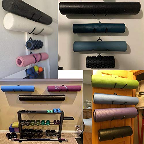 Rack Ajustable para Rollers de Espuma y Esterillas de Yoga - Soporte de Pared para Toallas, Estante para Colgar - Calidad Sólida, Capacidad hasta 20 Lbs - Paquete de 4 miniatura 7