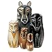 Bits and Pieces - "Wynter & His Pack Wolf Pack - Matryoshka Dolls - Wooden Russian Nesting Dolls - Wolf - Animal Figurines - Stacking Doll Set of 5