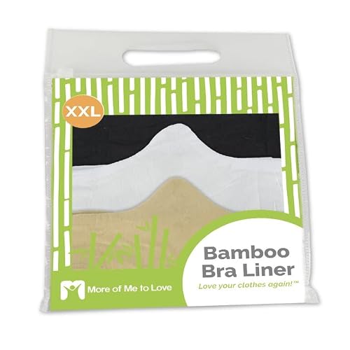 Bamboo & Cotton Bra Liner (3-Pk) No Discomfort, Xxl Black White Beige #TOP6