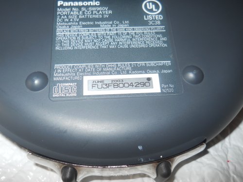 Panasonic Sl-Sw960V Water Resistant Portable Cd Player With Fm/Am Radio #TOP2