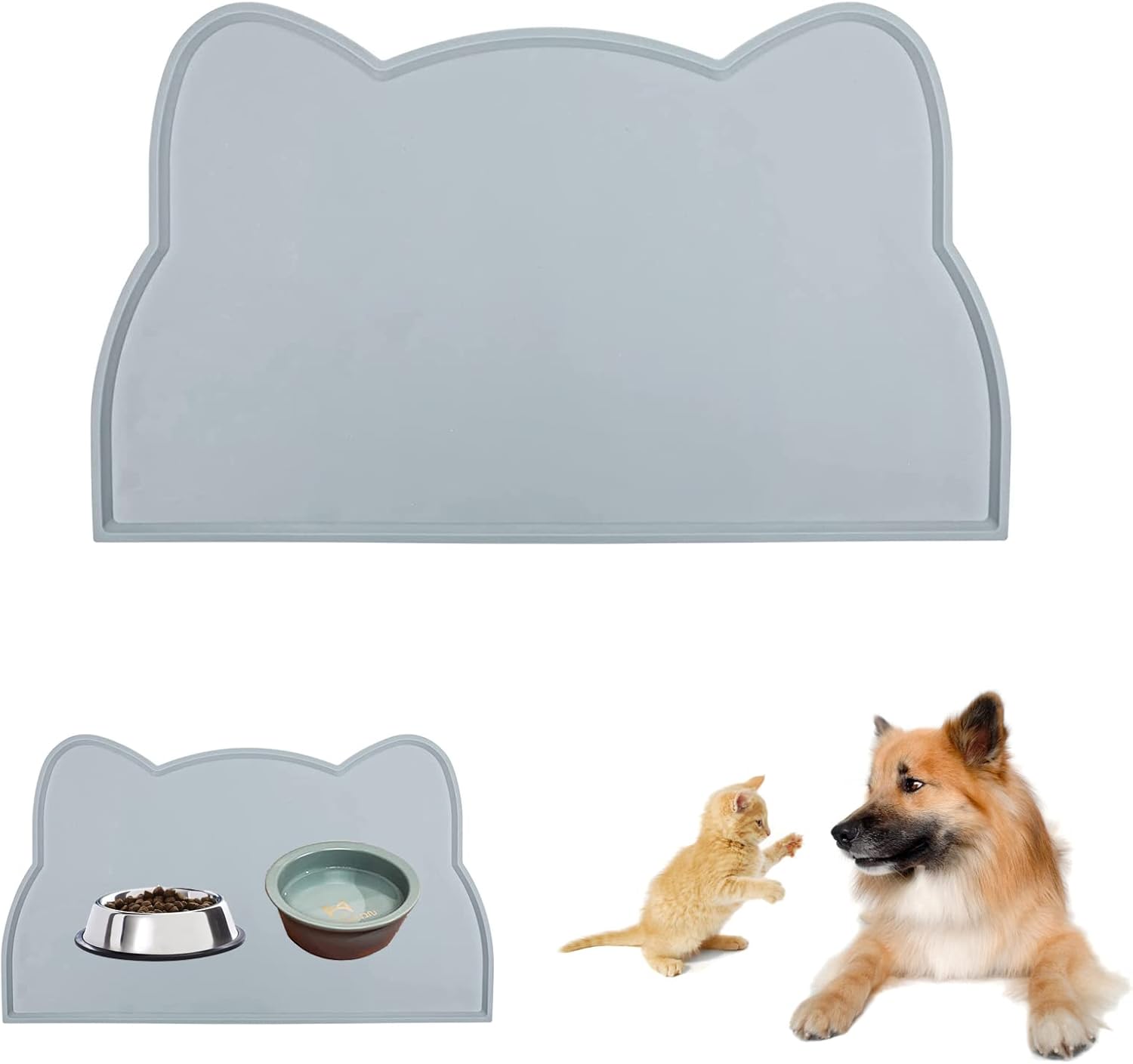 Silicone Dog Cat Bowl Mat, Cat Feeding Mat,Silicone Pet Food Mat, Non