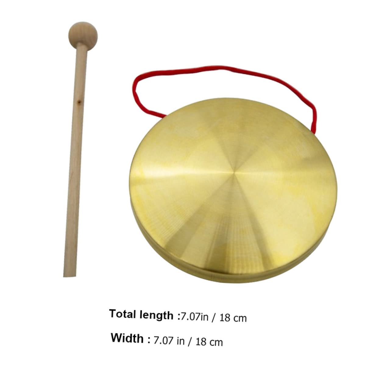 Unomor 1Set Small Handheld Copper Gong with Mallet Percussion Music Instrument for Parties Openings and Games Convenient Lanyard for Easy Use and Storage