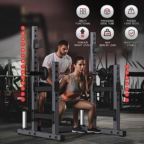 PASYOU SR30 Adjustable Squat Rack, Heavy Duty Gym Rack Stand, Multifunctional Power Rack Weight Bench Support for Home Gym Strength Training, Bench Press Dumbbell Rack with Max Load 1800lbs PASYOU SR30 Adjustable Squat Rack, Heavy Duty Gym Rack Stand, Multifunctional Power Rack Weight Bench Support for Home Gym Strength Training, Bench Press Dumbbell Rack with Max Load 1800lbs