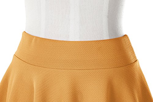 image for Urban CoCo Women's Basic Midi Skirt Versatile Stretchy Flared Casual H