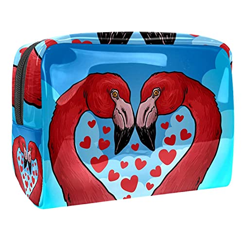 Sac de maquillage imperméable flamant rose 18.5x7.5x13cm pour femme