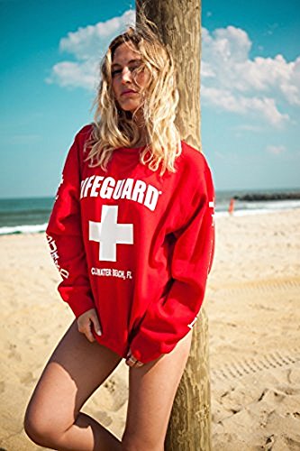 LIFEGUARD Red Crew Neck Sweatshirt for Women, Teen & Girls, Ladies.4