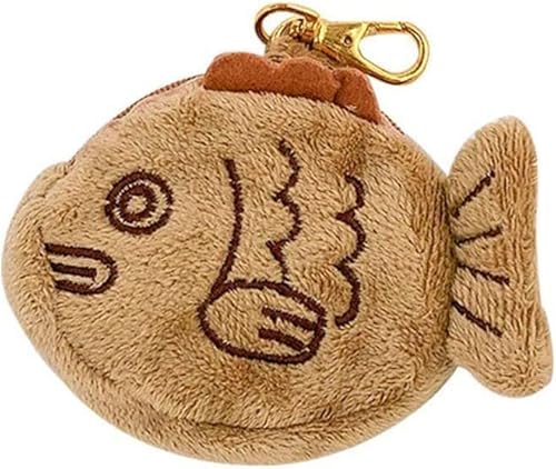 10Cm japonais creatif reglable doux Taiyaki piece en peluche fermeture eclair sac a main pendentif nouveau sac poignet sac d'eco