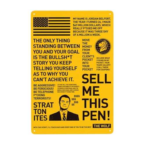 ウルフオブウォールストリート映画 ブリキの装飾画 壁飾りブリキの絵 アートパネル インテリア装飾画 簡単吊り下げ 部屋飾り ソファの背景絵画 人気 背景画 贈り物(20*30cm)