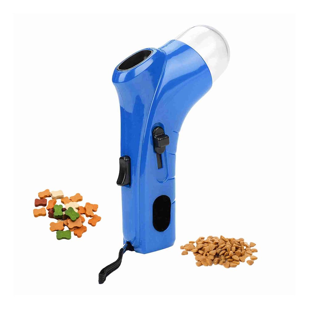 Joyzan Pet Treat Launcher, Cat Snack Shooter Dog Food Feeder Puppy Feeding Catapult Hand Held Dispenser Gun Interactive Training Toys Thrower for Indoor Outdoor Exercise Funny Activity Treating Pets
