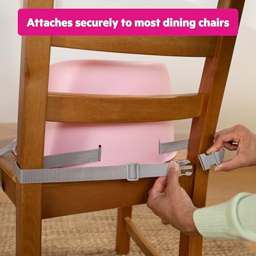Image of Bright Starts Disney Princess My Spot Easy-Clean Baby Booster Feeding Chair, 3-Point Harness, Washable Removable Straps, Pink