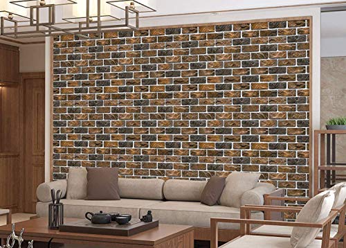 Image of Eurotex PVC Self-Adhesive 3D Brick Design Wallpaper, 57 sq. ft