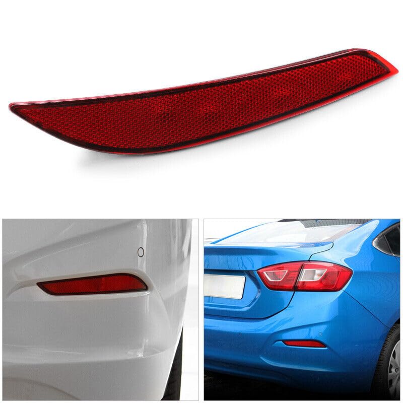 Image of Pair Rear Bumper Reflector Light 84037296 84037297 Left Right Side for Chevrolet Cruze 2016 2017 2018 2019 (Left+Right Side)