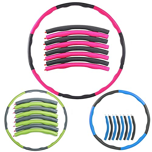 Hula Hoop Fitness Cerceau de fitness 95 cm avec 8 pièces emboîtables séparées, cerceau de fitness pour enfants, adultes, 0,9 kg, rose Cover
