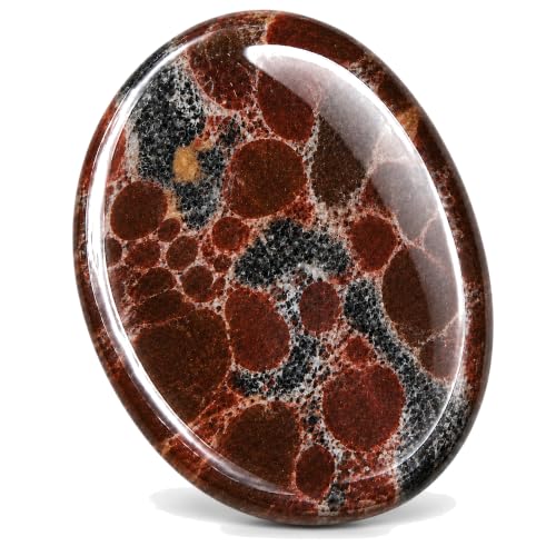 Natural Polished Thumb Palm Crystal for Meditation, Peanut ObsidianWorry Stone for Stress Relief, Anxiety Support & Pocket Reiki Healing