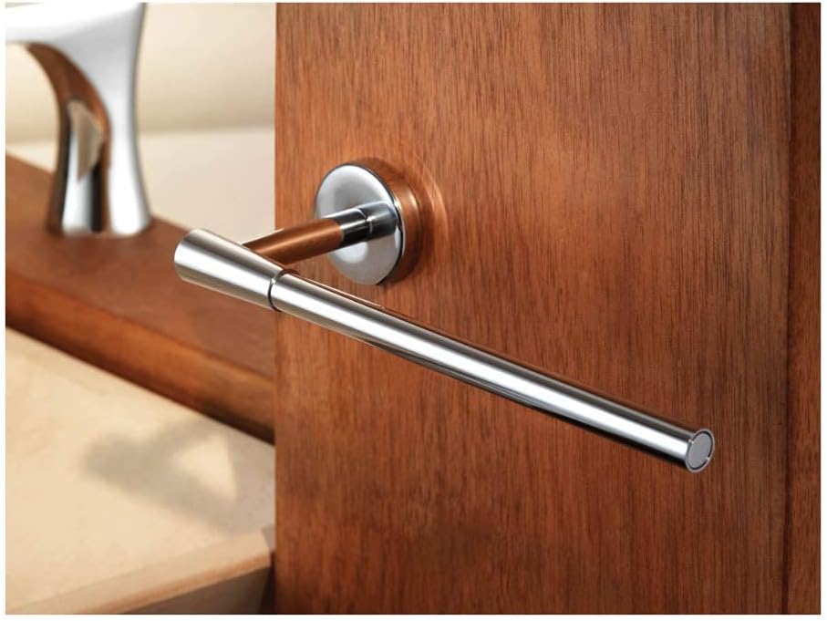 HELVEX Deco Collection Small Towel Bar Bathroom Accessory, Bathroom Towel Holder Bathroom Hardware, Polished Chrome Finish UDC-09-PC