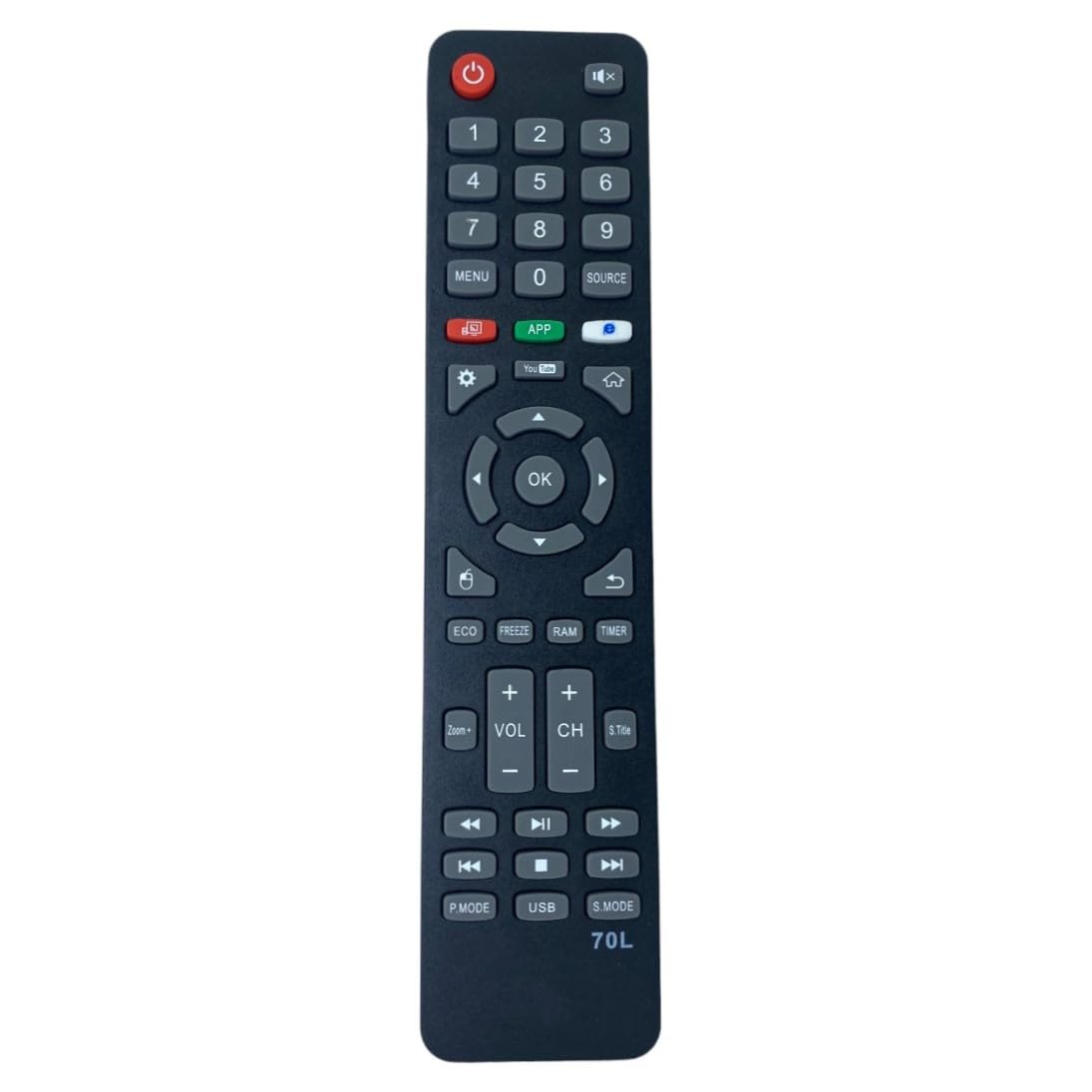 Upix Smart TV Remote No. 1092 (No Voice), with YouTube Functions, Compatible/Replacement for Akai Smart TV LCD/LED Remote Control (Exactly Same Remote Will Only Work) Upix Smart TV Remote No. 1092 (No Voice), with YouTube Functions, Compatible/Replacement for Akai Smart TV LCD/LED Remote Control (Exactly Same Remote Will Only Work)