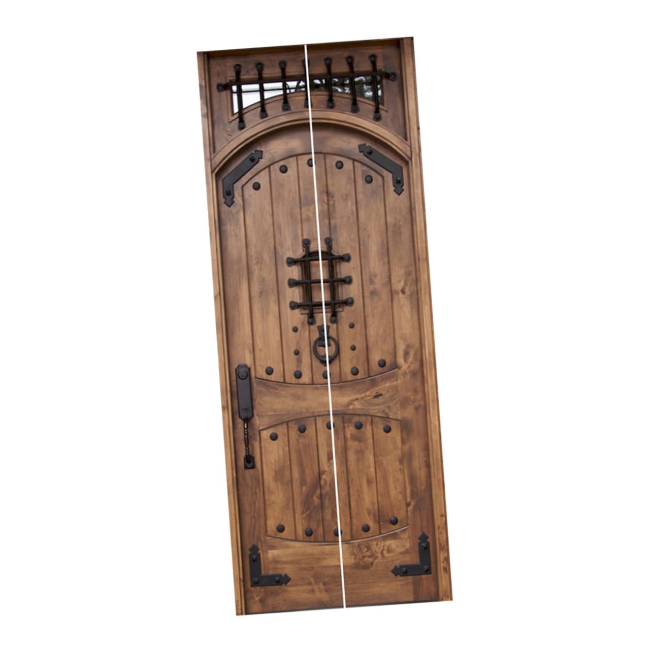 Autocollant de porte effet bois en PVC adhésif pour décoration de chambre (2 pièces)