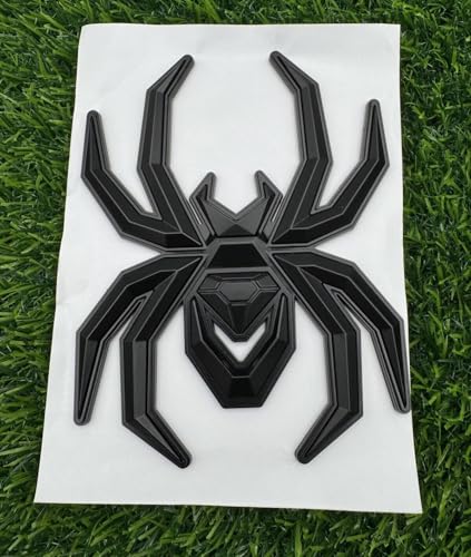 Image of 1pc Big 5.5inch Spider Emblems 3D Fender Rear Door Badges Custom Sticker Nameplate Replacement for Universal Car Body Motorcycle SUV Widow Door Edition Decoration (All Black)