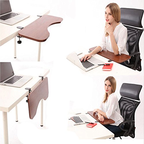 Fuzadel Ergonomic Desk Extender Clamp On Desk Extension Forearm Arm Rest Office Adjustable Mouse And Keyboard Tray Tilted Table Mount Armrest Shelf Stand Computer Elbow Arm Support Pad Under Desk #TOP7