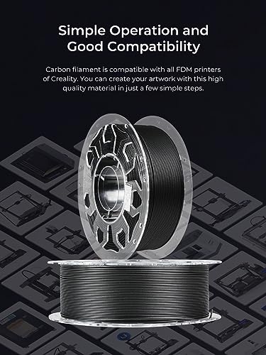 Image of Creality Carbon Fiber Filament 1.75mm, 3D Printer Filament, 1kg (2.2lbs) Spool, No Warp Enhanced Toughness, ±0.03mm Accuracy Printing Filament, for K1C / K1 Max & More (Carbon Fiber)