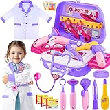Picture of GINMIC Kids Doctor Play Kit, 22 Pieces Pretend Play Doctor Set with Role Play Doctor Costume and Carry Case for Toddlers and Kids, Medical Dr Kit Toys for Girl Age 3 4 5 6 7 Year Old…