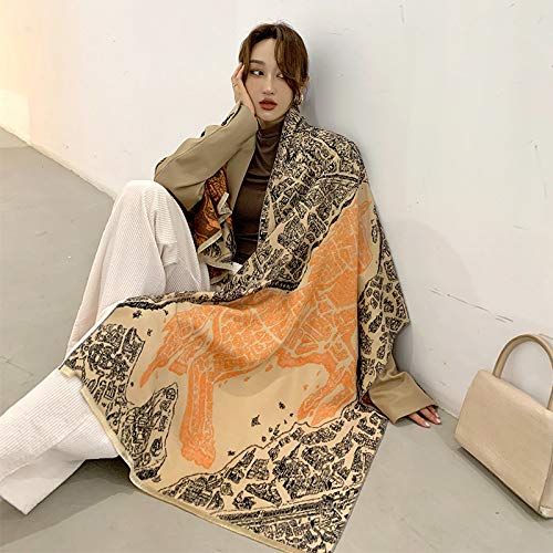 Dames Winter Kasjmier Sjaal Warm Pashmina Deken Paardensjaals Vrouwelijke Sjaal Wraps Dikke Foulard, Y18-3-Donkergrijs