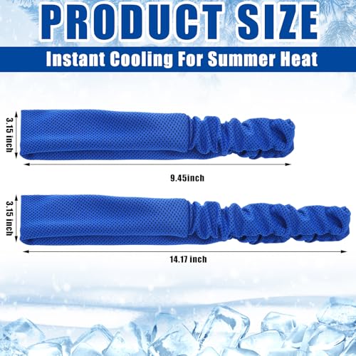 Image of 5pcs Summer Cooling Headbands for Men Stretchy Workout Sports Sweatbands Absorb Chill Cool Hairband for Hot Weather Running Golf Athletic