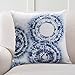 Phantoscope Set of 4 Porcelain Watercolor Printed Decorative Throw Pillow Case Cushion Cover, Blue and White, 18 x 18 inches, 45 x 45 cm