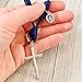 Pocket Rosary for Catholic Men Women - Minimalist Handmade Small One Decade - Miraculous Medal (Navy Blue)