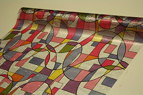 Abstract Stained Glass Circles Decorative, Privacy, Static Cling Window Film (5" X7 Sample) #TOP3