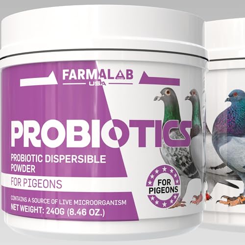 Probiotics Powder Pet for Pigeons, para Palomas, Quail, Doves, Columbidae Birds (240 gm) Farmalab