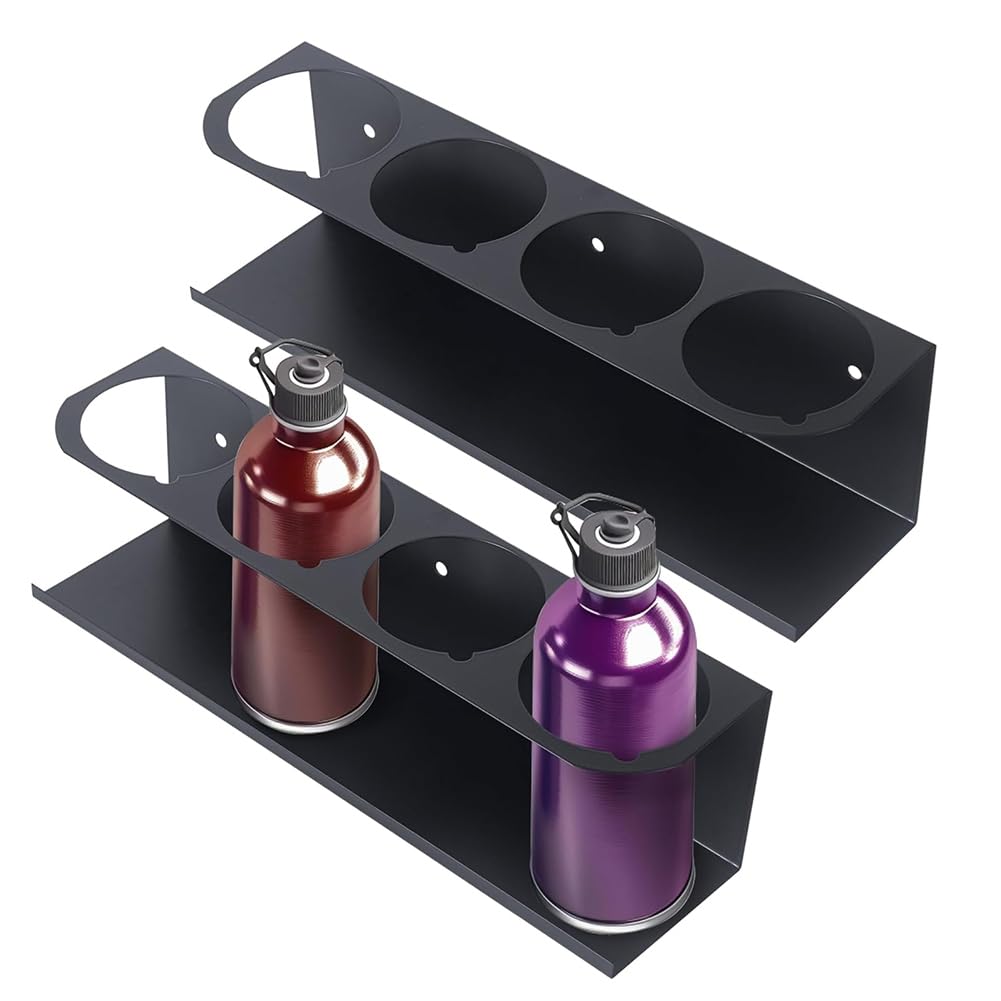 Organizzatore Porta Bombolette da 2 Pacchi per Garage e di, Supporto Bombolette in Metallo Montato A Parete, Supporto Bombolette