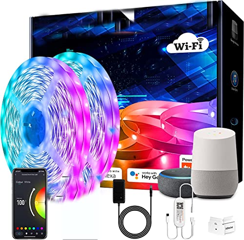 Gesto 10 Meters LED Strip Lights with Adaptor - Music Sync RGB Lights with Alexa, Google & App Operated 600 Led Waterproof Smart Light - Multicolor LED Lights for Home,Diwali,Christmas,Gaming Room