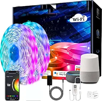 Gesto 10 Meters LED Strip Lights with Adaptor - Music Sync RGB Lights with Alexa, Google & App Operated 600 Led Waterproof Smart Light - Multicolor LED Lights for Home,Diwali,Christmas,Gaming Room