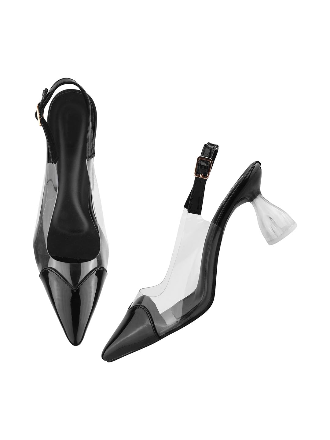 Selfiee Womens Alluring Ravishing Transparent Chunky Heel Bellies Fashion Pointed Mules For Party and Formal Occasions (B0D5CT2HZG) Amazon Price History, Amazon Price Tracker