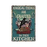 Wiccan Decor Kitchen Witch Kitchen Witch Decor Poster Tin Sign,Crow Magical Things Are Crafted In Th