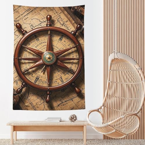 Tapisserie murale pour masquer un mur vide avec une grande carte vintage douce