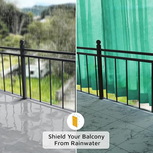 Image of HIPPO High Density Polyethylene 150 GSM Outdoor Loop Curtains Sun Blocking, UV Protection, Light-Filtering Balcony Curtain (Green, 3FTX8FT, 1PC)