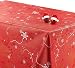 Produktbild KP HOME Rot Wachstuchtischdecke Weihnachten PVC Tischdecke Abwischbare mit Schneeflocken Gold Sterne Wachstuch Rechteck 250 x 140 Wachstischdecke Wasserdichtes Wachstuchtischdecke Vinyl Tischdecke