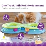 Catstages Infinity Ball Track for Cats with Two Balls, Including One Light-Up Ball, Figure-8 Shaped Cat Ball Track Compatible Topper Toys, Green - Image 2