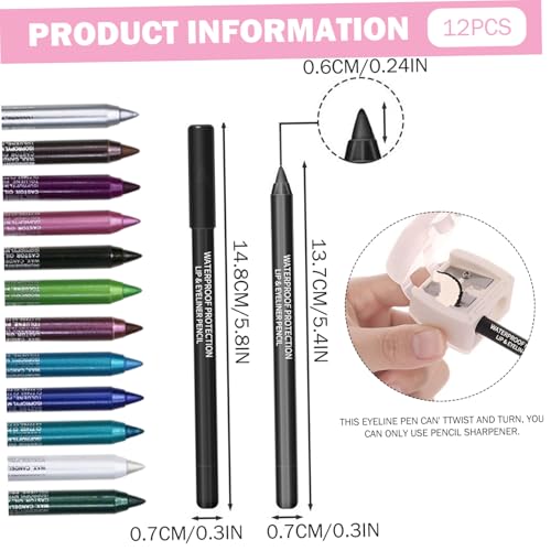 Set de 12 delineadores gel color waterproof miniatura 6