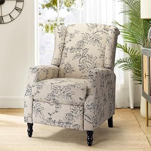 Upholstered Wingback Recliner Chair, Traditional Push Back Recliner Sofa, Mid Century Modern Lounge Armchair for Living Room, Home Theater Accent Chairs Recliners Couches (Indigo) Upholstered Wingback Recliner Chair Traditional Push Back Recliner Sofa Mid Century Modern Lounge Armchair for Living Room Home Theater Accent Chairs Recliners Couches Indigo